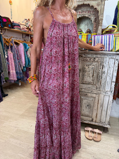 MILA BORDEAU PRINT WITH EMBROIDERY