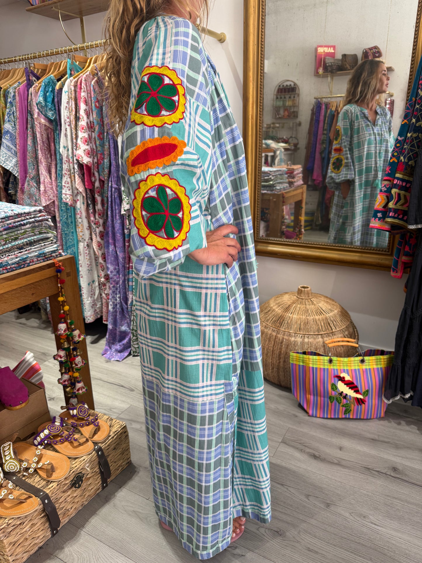 ROBE LONGUE RAYÉE GREEN
