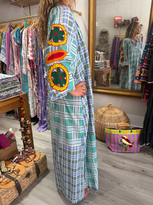 ROBE LONGUE RAYÉE GREEN