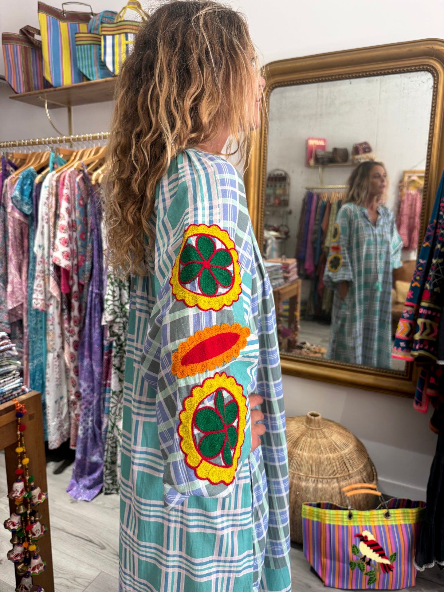 ROBE LONGUE RAYÉE GREEN