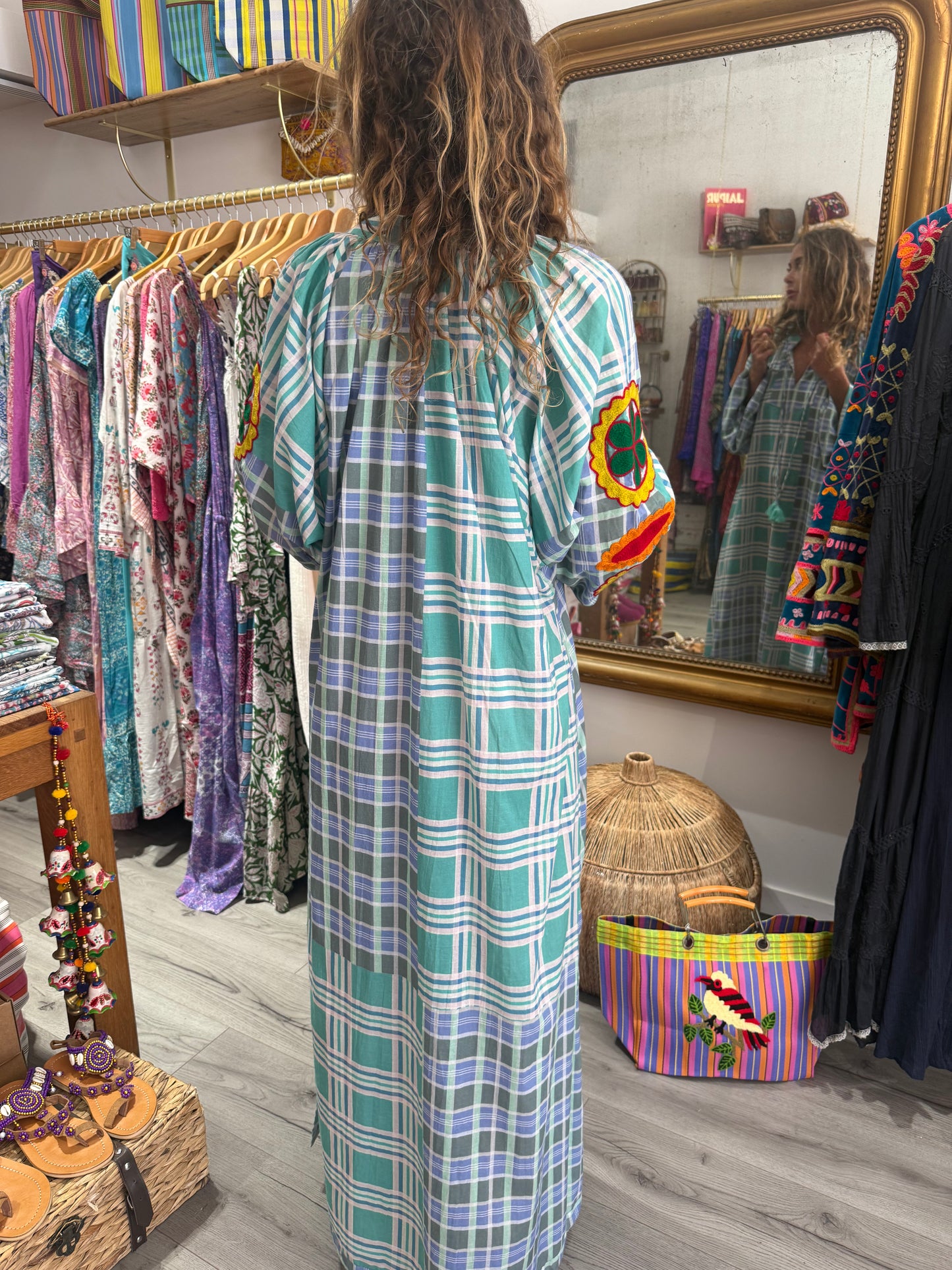 ROBE LONGUE RAYÉE GREEN