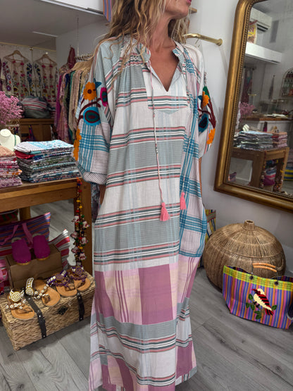 ROBE LONGUE RAYÉE PINK