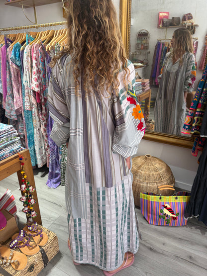 ROBE LONGUE RAYÉE GREY