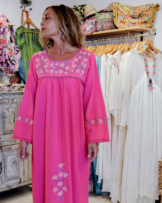 Tunique Longue Mexicaine Fushia