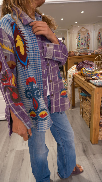 VESTE KANTHA BRODEE VIOLETTE