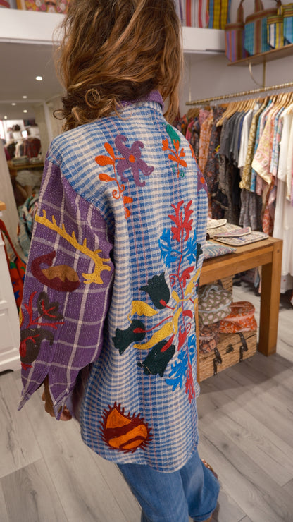 VESTE KANTHA BRODEE VIOLETTE