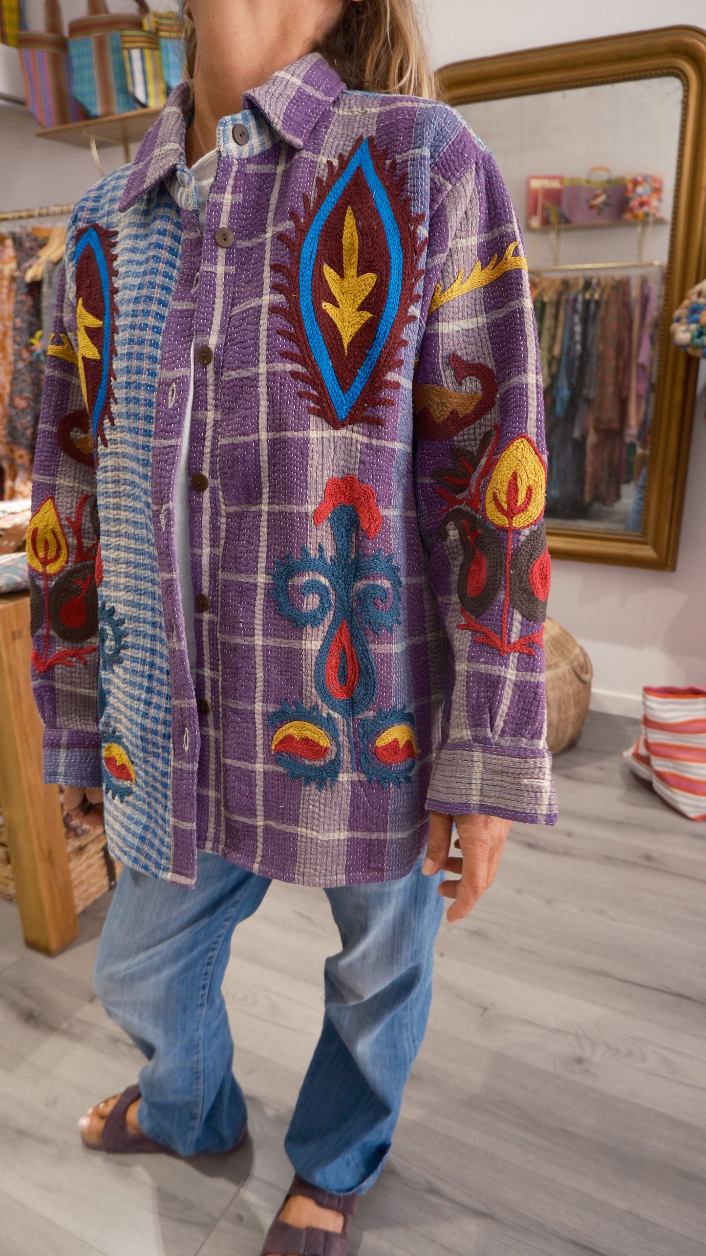 VESTE KANTHA BRODEE VIOLETTE