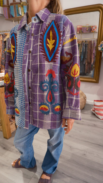 VESTE KANTHA BRODEE VIOLETTE