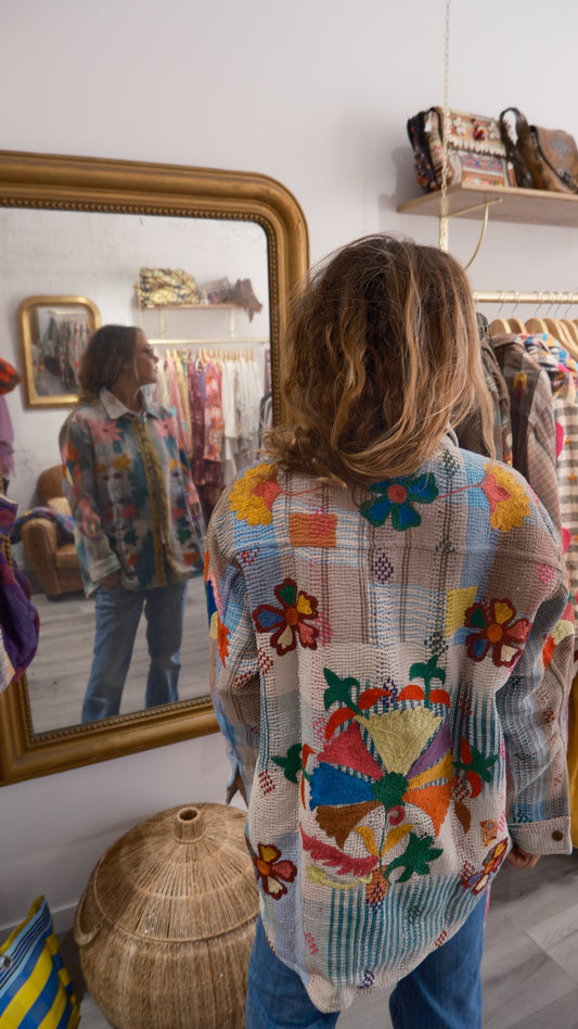 VESTE KANTHA BRODEE ECRU