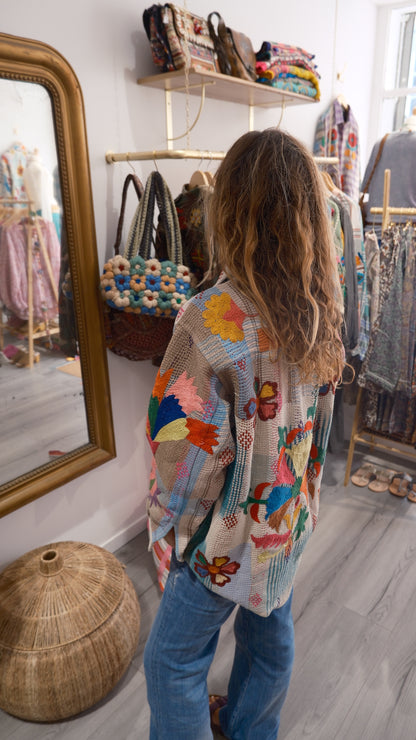 VESTE KANTHA BRODEE ECRU