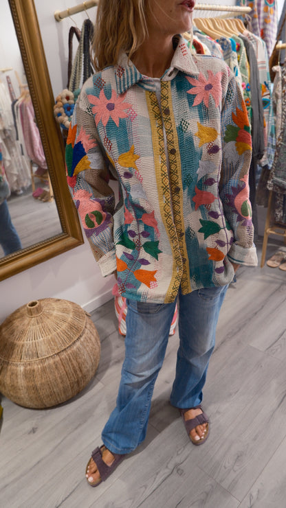 VESTE KANTHA BRODEE ECRU