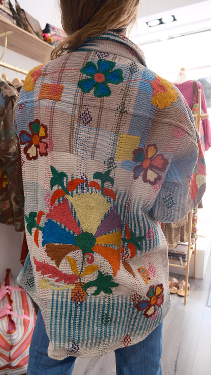 VESTE KANTHA BRODEE ECRU