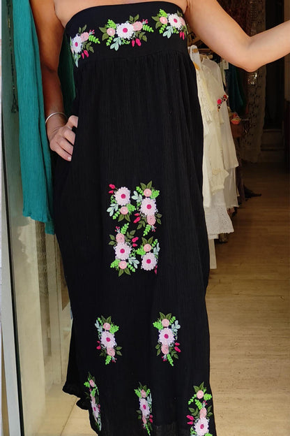 Agate Long Dress Embroidered
