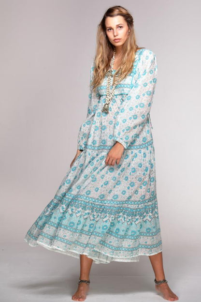 BALI Dress vintage print - Geraldine BLUE