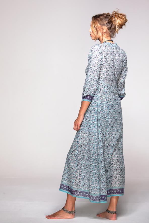HIPPY Dress Vintage Print - Geraldine BLUE